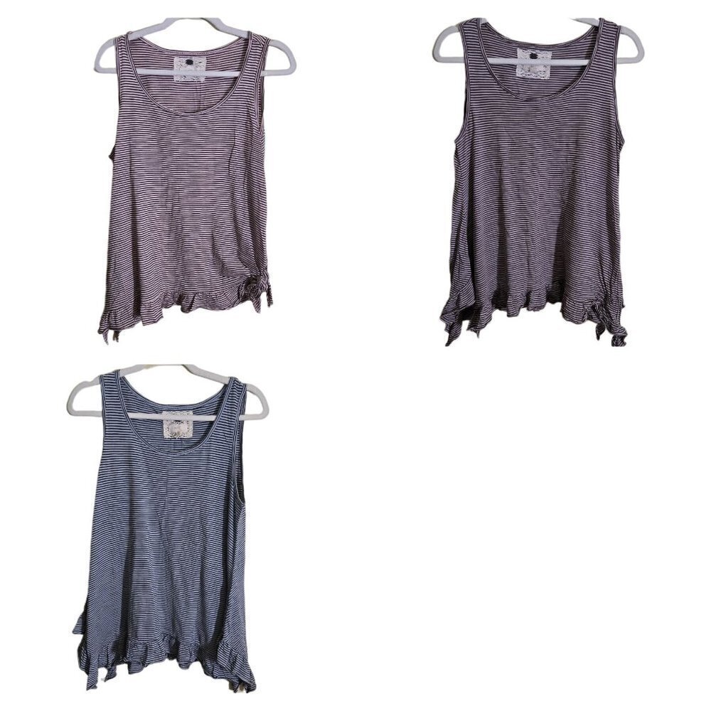 Lot Of 3 Cupio Sleeveless Ruffle Assymetric Hem Jersey Size M